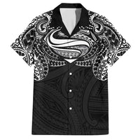 Super Samoan Traditional Tribal Art Tattoos Family Matching Tank Maxi Dress and Hawaiian Shirt Black Color - Polynesian Pride
