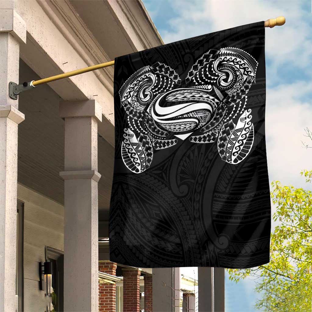 Super Samoan Traditional Tribal Art Tattoos Garden Flag Black Color - Polynesian Pride