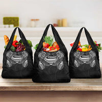 Super Samoan Traditional Tribal Art Tattoos Grocery Bag Black Color LT03 3-pack One Size Black - Polynesian Pride