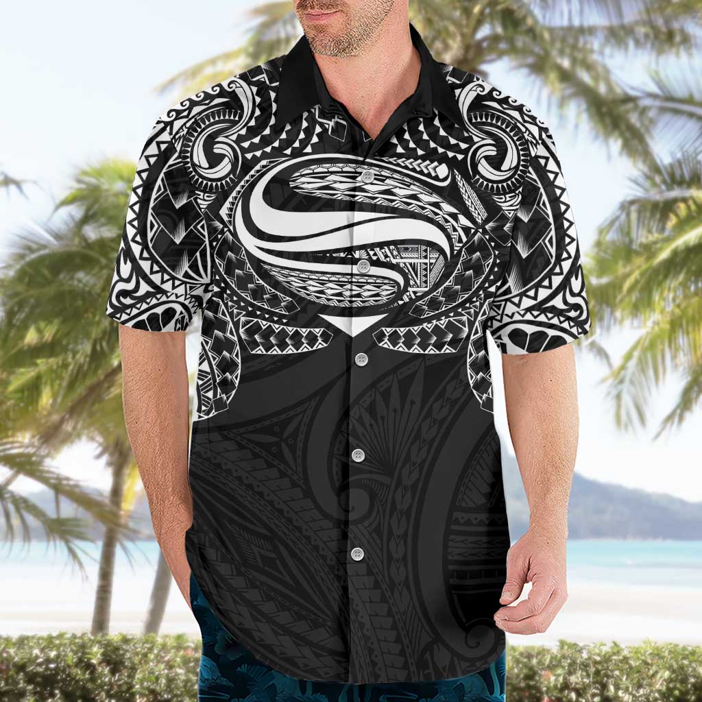 Super Samoan Traditional Tribal Art Tattoos Hawaiian Shirt Black Color LT03 - Polynesian Pride