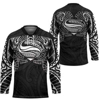 Super Samoan Traditional Tribal Art Tattoos Hockey Jersey Black Color LT03 - Polynesian Pride