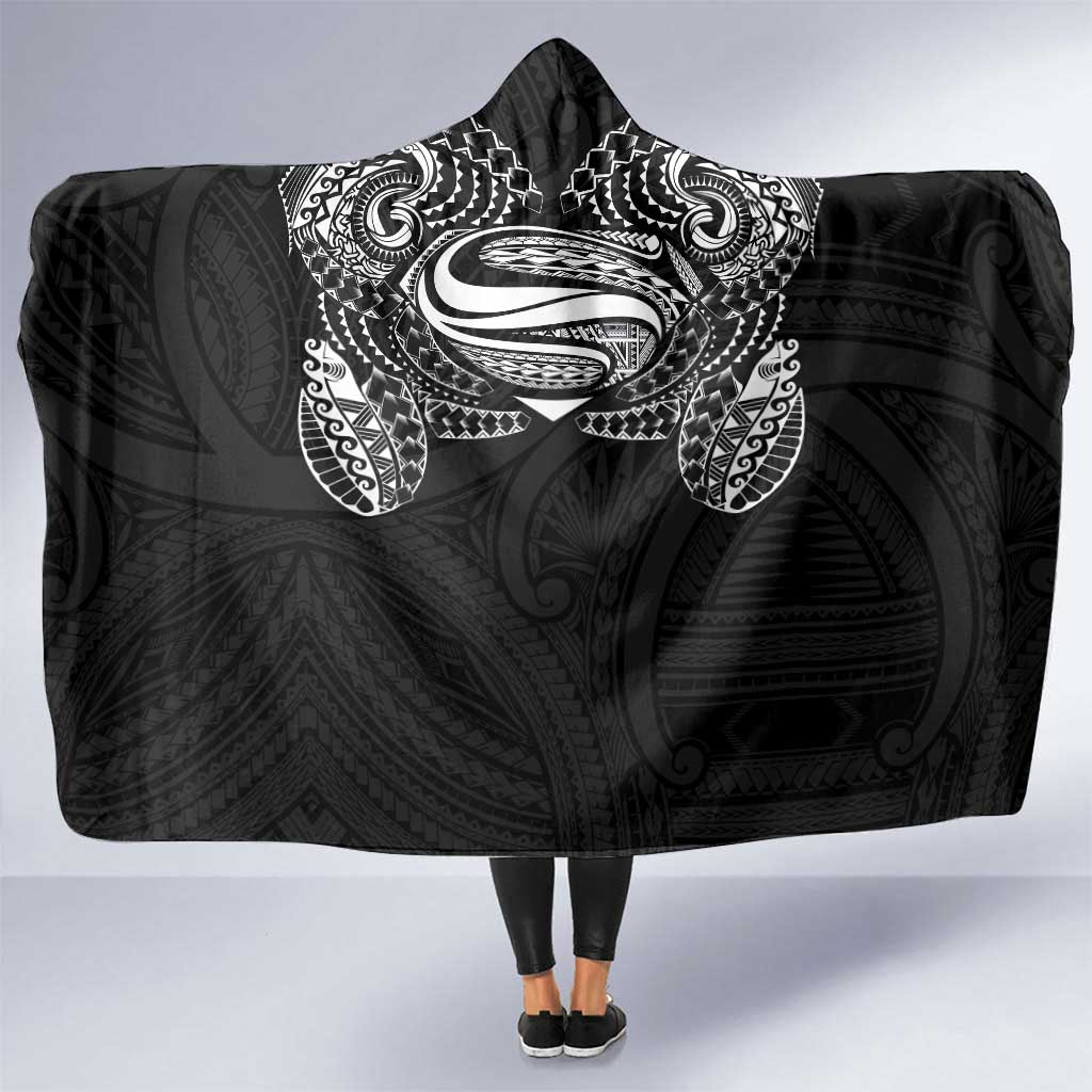 Super Samoan Traditional Tribal Art Tattoos Hooded Blanket Black Color - Polynesian Pride