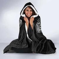 Super Samoan Traditional Tribal Art Tattoos Hooded Blanket Black Color - Polynesian Pride
