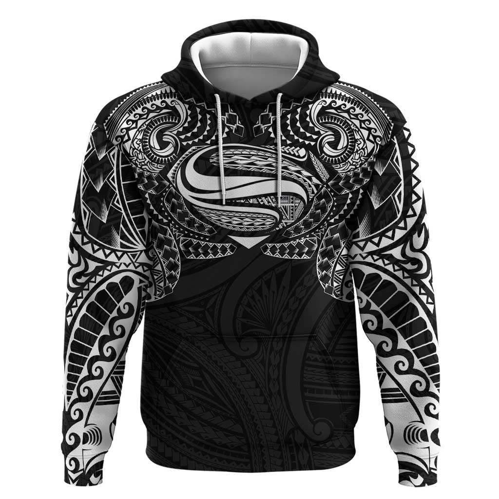 Super Samoan Traditional Tribal Art Tattoos Hoodie Black Color - Polynesian Pride