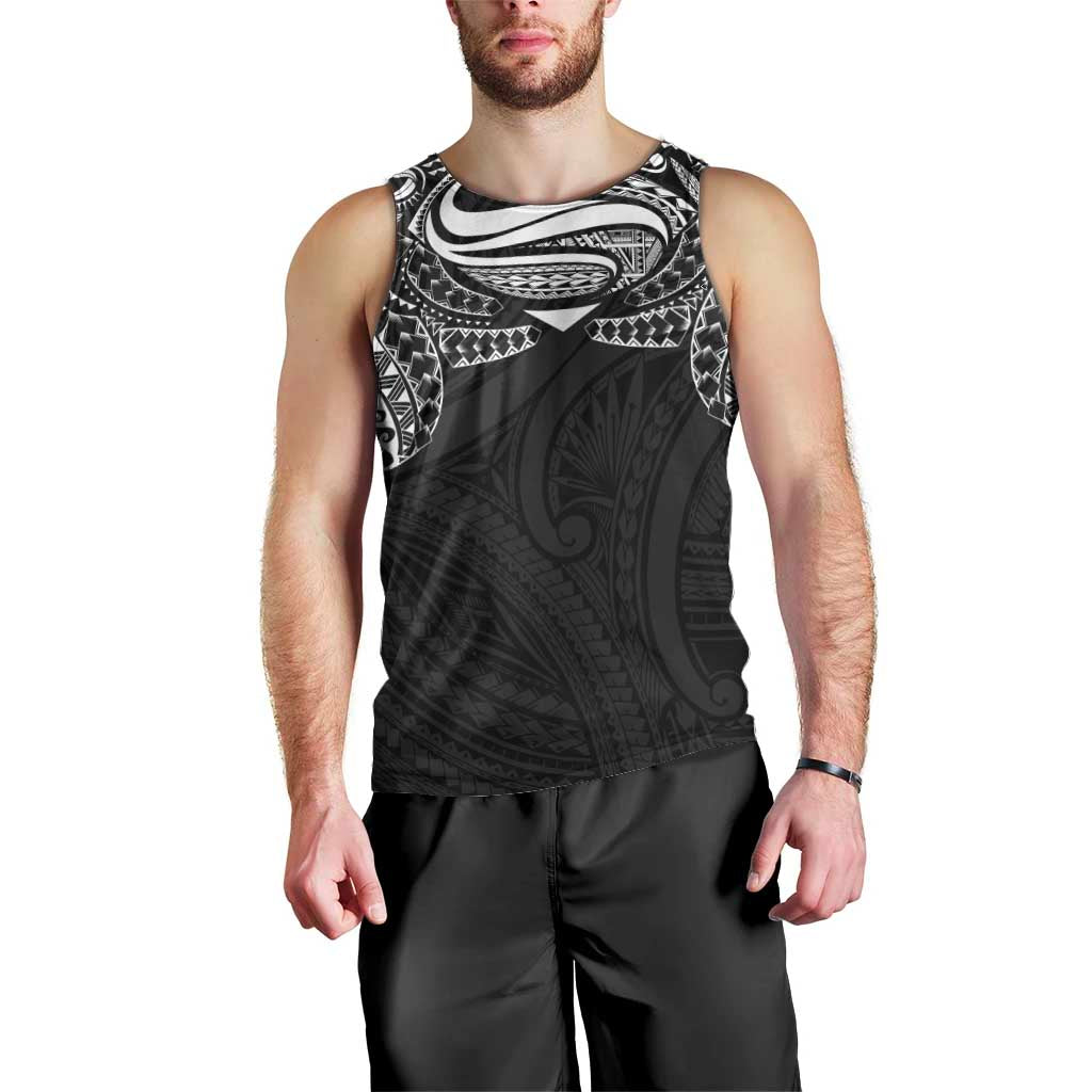 Super Samoan Traditional Tribal Art Tattoos Men Tank Top Black Color - Polynesian Pride