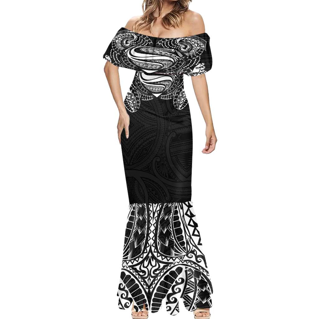 Super Samoan Traditional Tribal Art Tattoos Mermaid Dress Black Color - Polynesian Pride