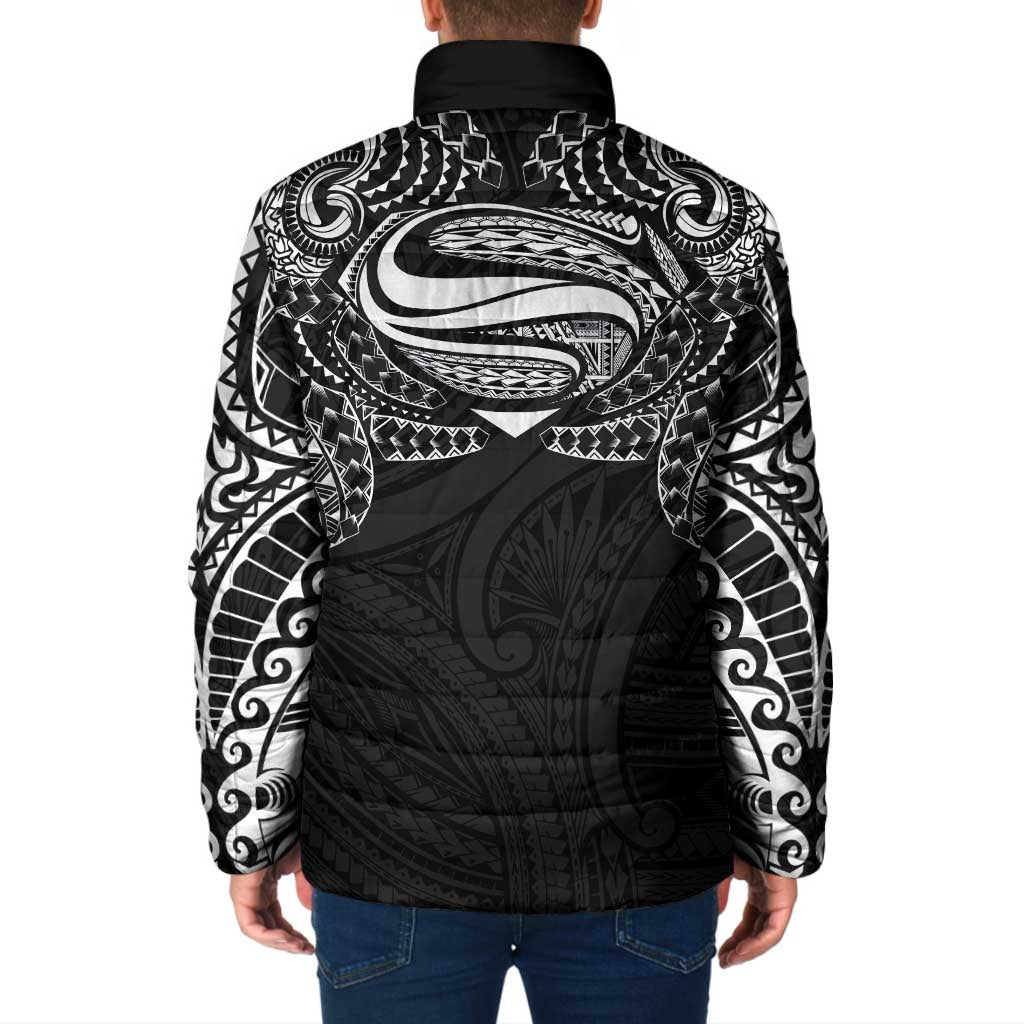 Super Samoan Traditional Tribal Art Tattoos Padded Jacket Black Color LT03 - Polynesian Pride