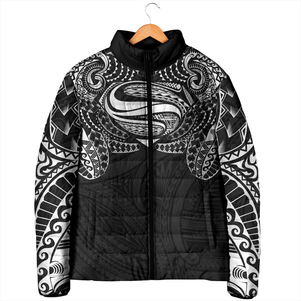 Super Samoan Traditional Tribal Art Tattoos Padded Jacket Black Color LT03 - Polynesian Pride