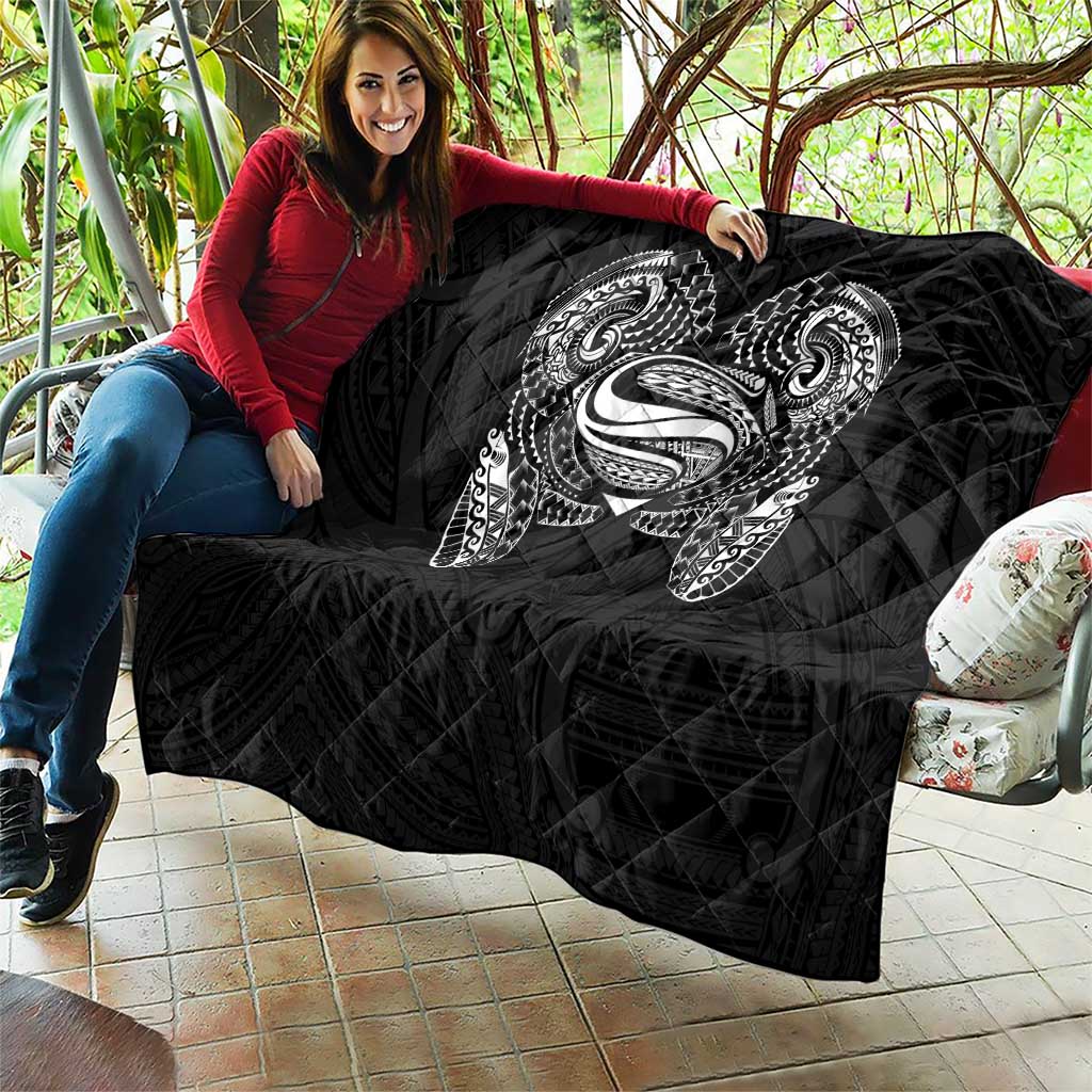 Super Samoan Traditional Tribal Art Tattoos Quilt Black Color - Polynesian Pride