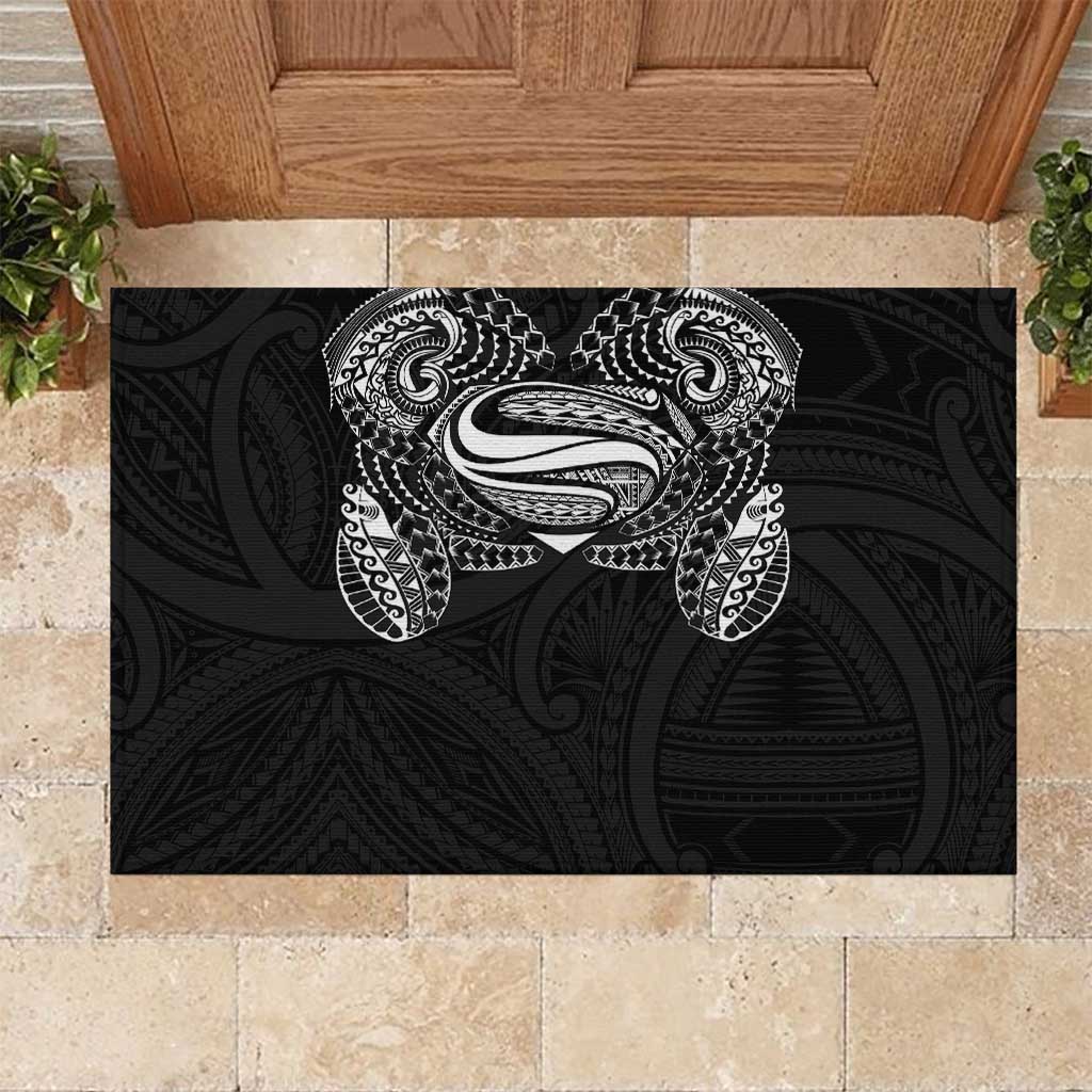 Super Samoan Traditional Tribal Art Tattoos Rubber Doormat Black Color LT03 Black - Polynesian Pride
