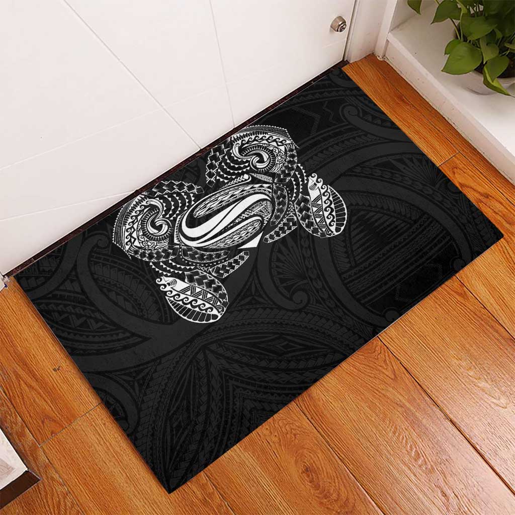 Super Samoan Traditional Tribal Art Tattoos Rubber Doormat Black Color LT03 - Polynesian Pride