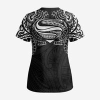 Super Samoan Traditional Tribal Art Tattoos Scrub Top Black Color LT03 - Polynesian Pride