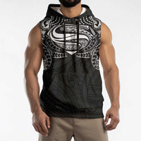Super Samoan Traditional Tribal Art Tattoos Sleeveless Hoodie Black Color LT03 - Polynesian Pride