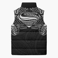 Super Samoan Traditional Tribal Art Tattoos Sleeveless Puffer Jacket Black Color LT03 - Polynesian Pride