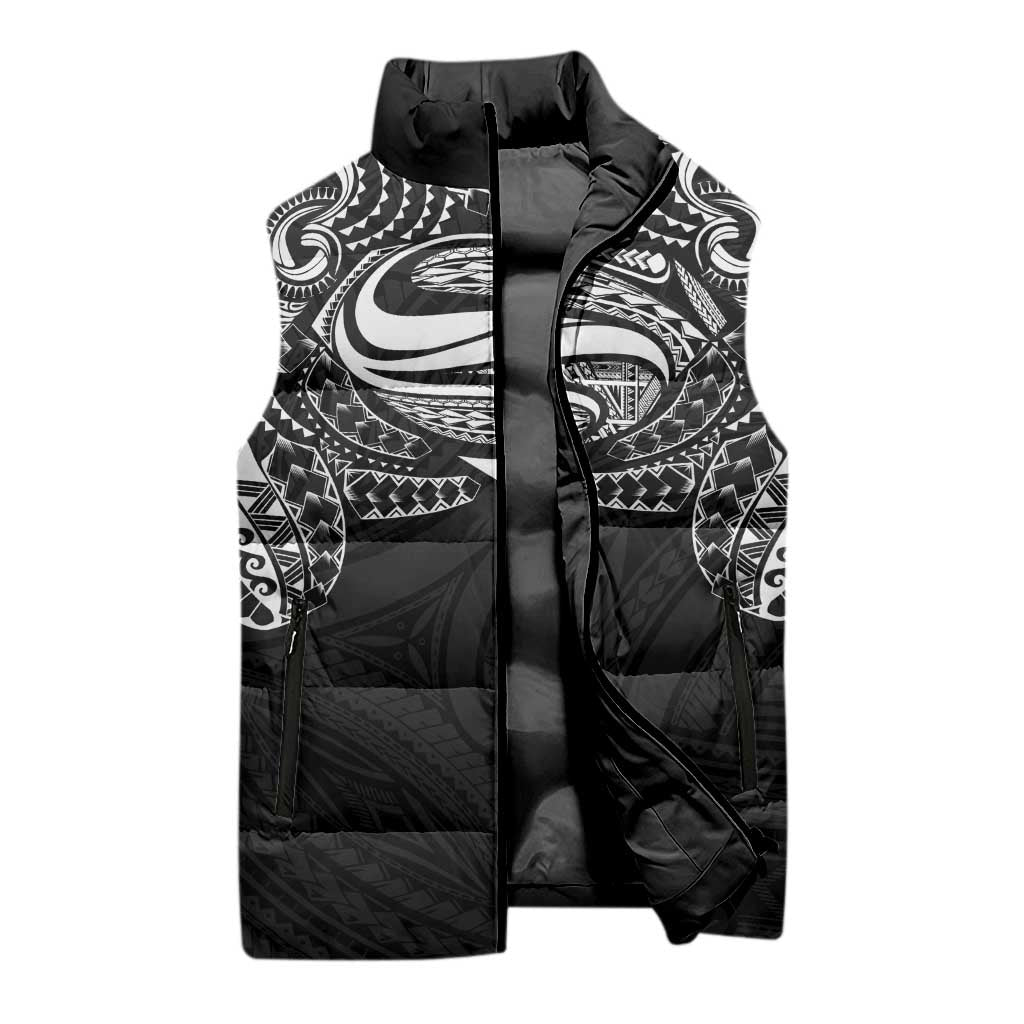 Super Samoan Traditional Tribal Art Tattoos Sleeveless Puffer Jacket Black Color LT03 - Polynesian Pride