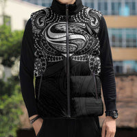 Super Samoan Traditional Tribal Art Tattoos Sleeveless Puffer Jacket Black Color LT03 - Polynesian Pride