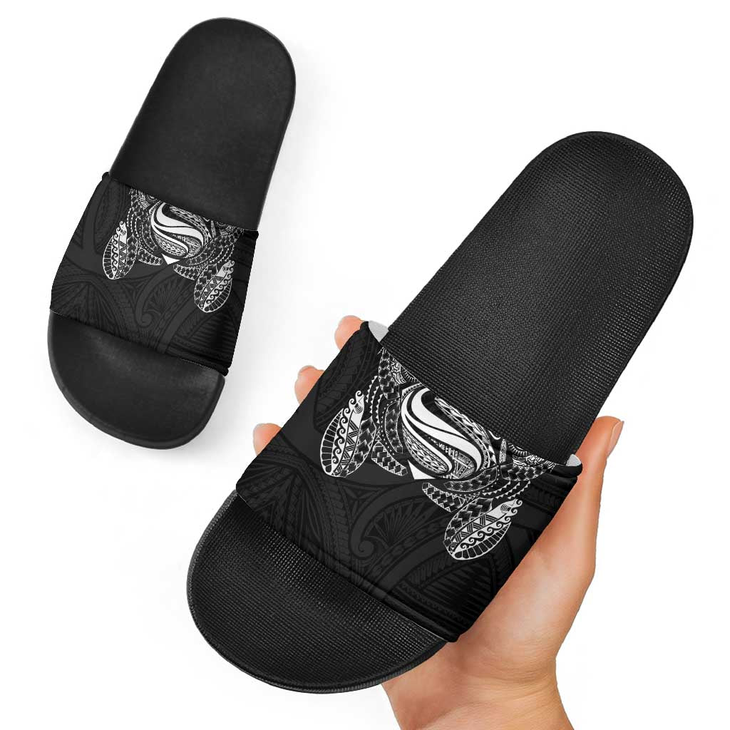 Super Samoan Traditional Tribal Art Tattoos Slide Sandals Black Color - Polynesian Pride