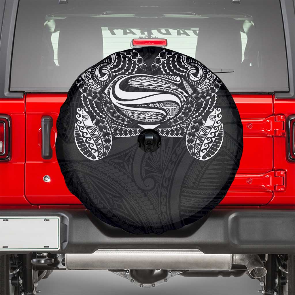 Super Samoan Traditional Tribal Art Tattoos Spare Tire Cover Black Color - Polynesian Pride