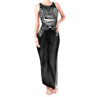 Super Samoan Traditional Tribal Art Tattoos Tank Maxi Dress Black Color - Polynesian Pride