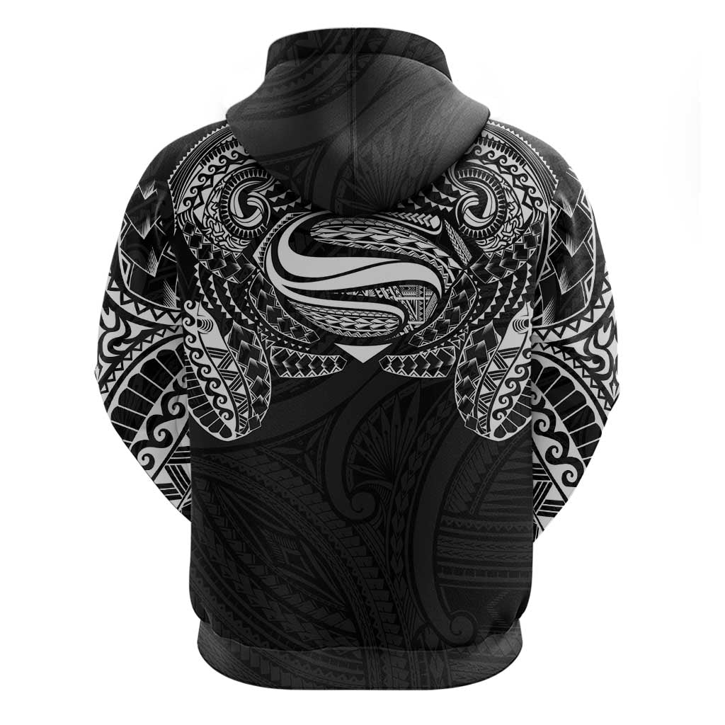 Super Samoan Traditional Tribal Art Tattoos Zip Hoodie Black Color - Polynesian Pride