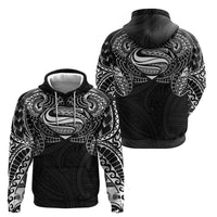 Super Samoan Traditional Tribal Art Tattoos Zip Hoodie Black Color - Polynesian Pride
