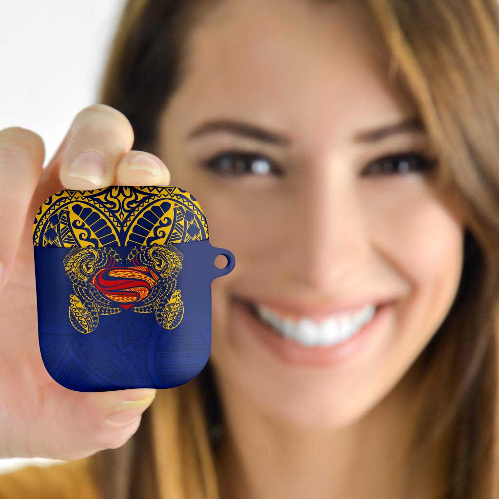 Super Samoan Traditional Tribal Art Tattoos AirPods Case Blue Color LT03 Blue - Polynesian Pride