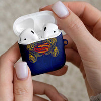Super Samoan Traditional Tribal Art Tattoos AirPods Case Blue Color LT03 - Polynesian Pride