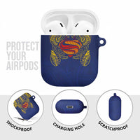 Super Samoan Traditional Tribal Art Tattoos AirPods Case Blue Color LT03 - Polynesian Pride