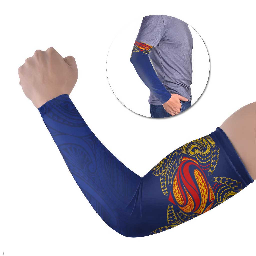 Super Samoan Traditional Tribal Art Tattoos Arm Sleeves Blue Color - Polynesian Pride