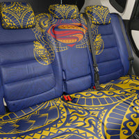 Super Samoan Traditional Tribal Art Tattoos Back Car Seat Cover Blue Color - Polynesian Pride