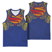 Super Samoan Traditional Tribal Art Tattoos Basketball Jersey Blue Color LT03 - Polynesian Pride