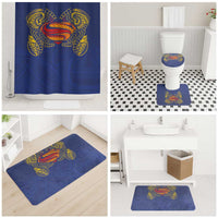 Super Samoan Traditional Tribal Art Tattoos Bathroom Set Blue Color LT03 - Polynesian Pride