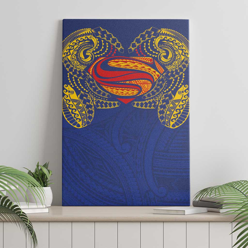 Super Samoan Traditional Tribal Art Tattoos Canvas Wall Art Blue Color LT03 - Polynesian Pride