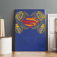 Super Samoan Traditional Tribal Art Tattoos Canvas Wall Art Blue Color LT03 - Polynesian Pride