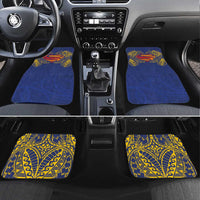 Super Samoan Traditional Tribal Art Tattoos Car Mats Blue Color LT03 Set 4pcs Blue - Polynesian Pride