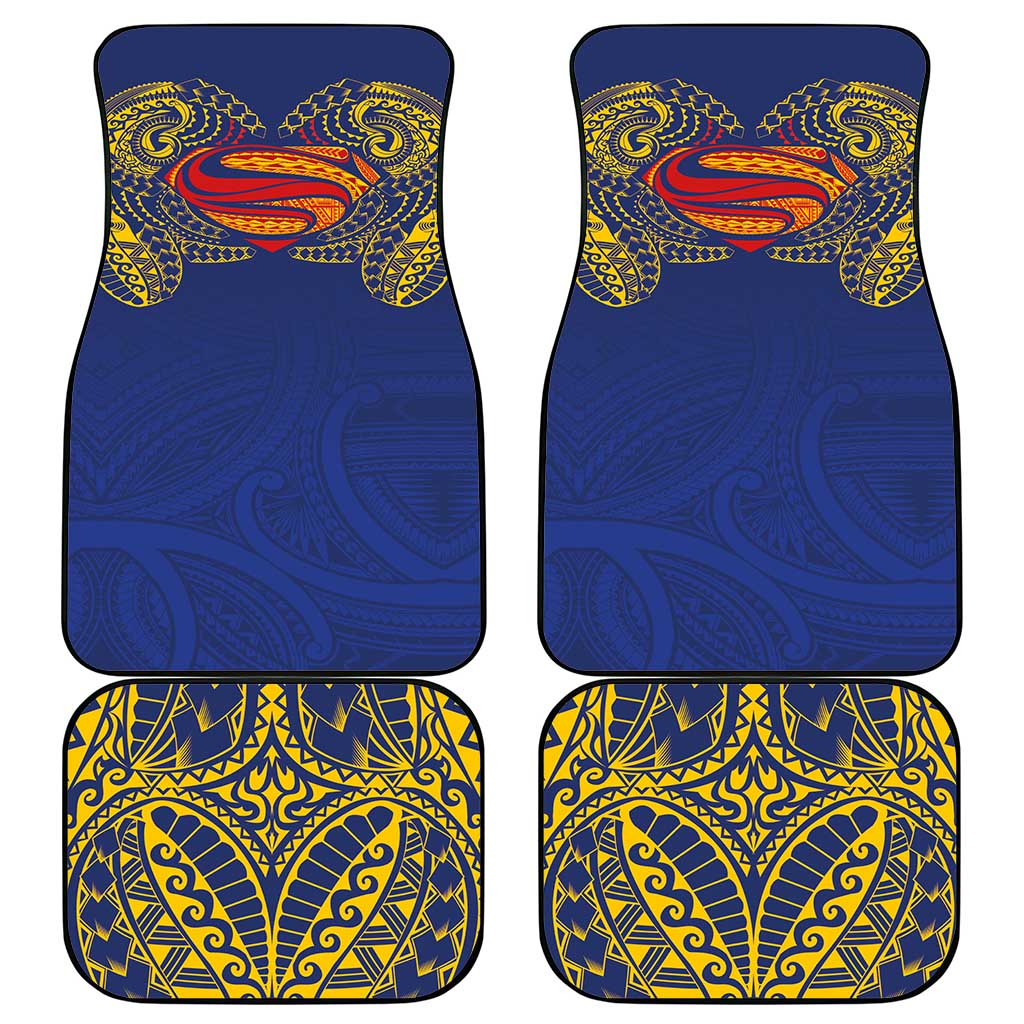 Super Samoan Traditional Tribal Art Tattoos Car Mats Blue Color LT03 - Polynesian Pride