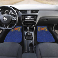 Super Samoan Traditional Tribal Art Tattoos Car Mats Blue Color LT03 Set 2pcs - Front Blue - Polynesian Pride