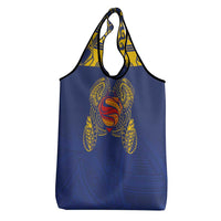 Super Samoan Traditional Tribal Art Tattoos Grocery Bag Blue Color LT03 - Polynesian Pride