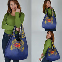 Super Samoan Traditional Tribal Art Tattoos Grocery Bag Blue Color LT03 - Polynesian Pride