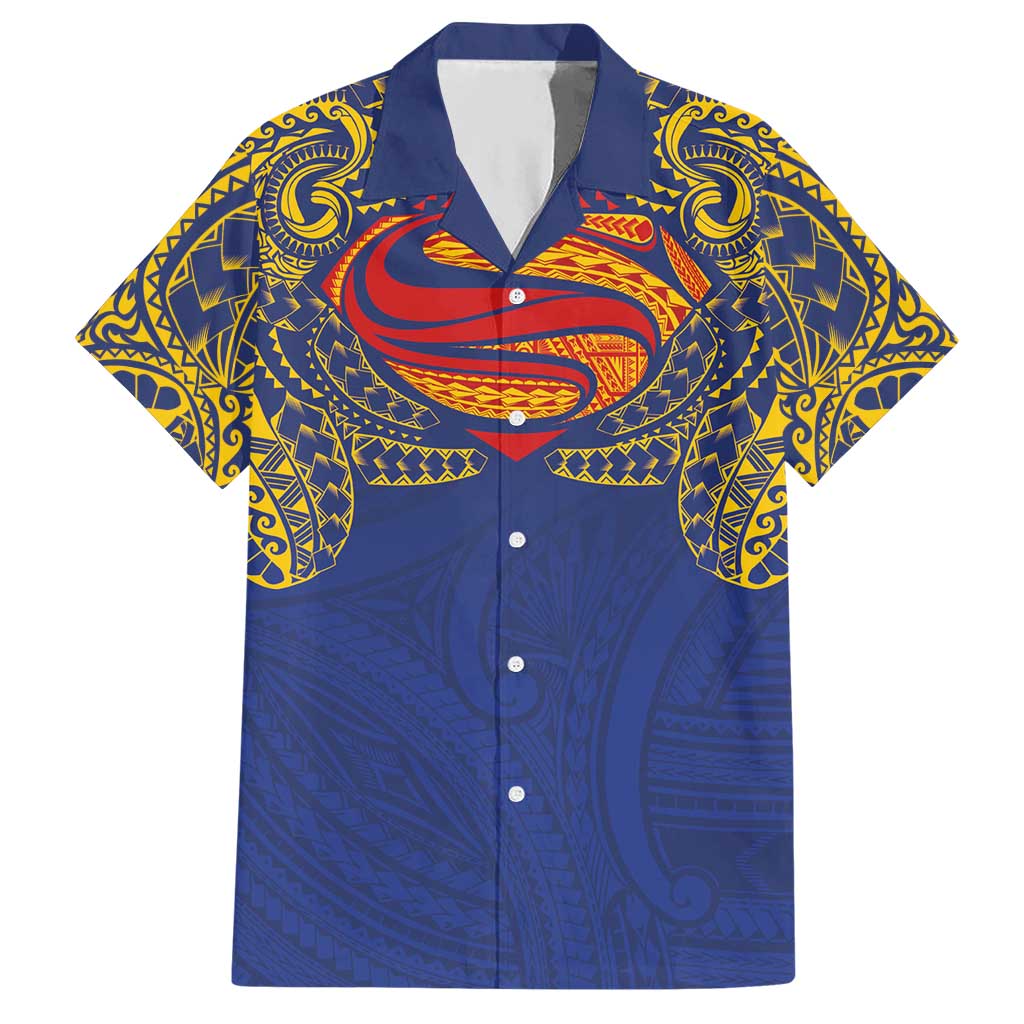 Super Samoan Traditional Tribal Art Tattoos Hawaiian Shirt Blue Color LT03 Blue - Polynesian Pride