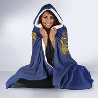 Super Samoan Traditional Tribal Art Tattoos Hooded Blanket Blue Color - Polynesian Pride