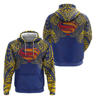 Super Samoan Traditional Tribal Art Tattoos Hoodie Blue Color - Polynesian Pride