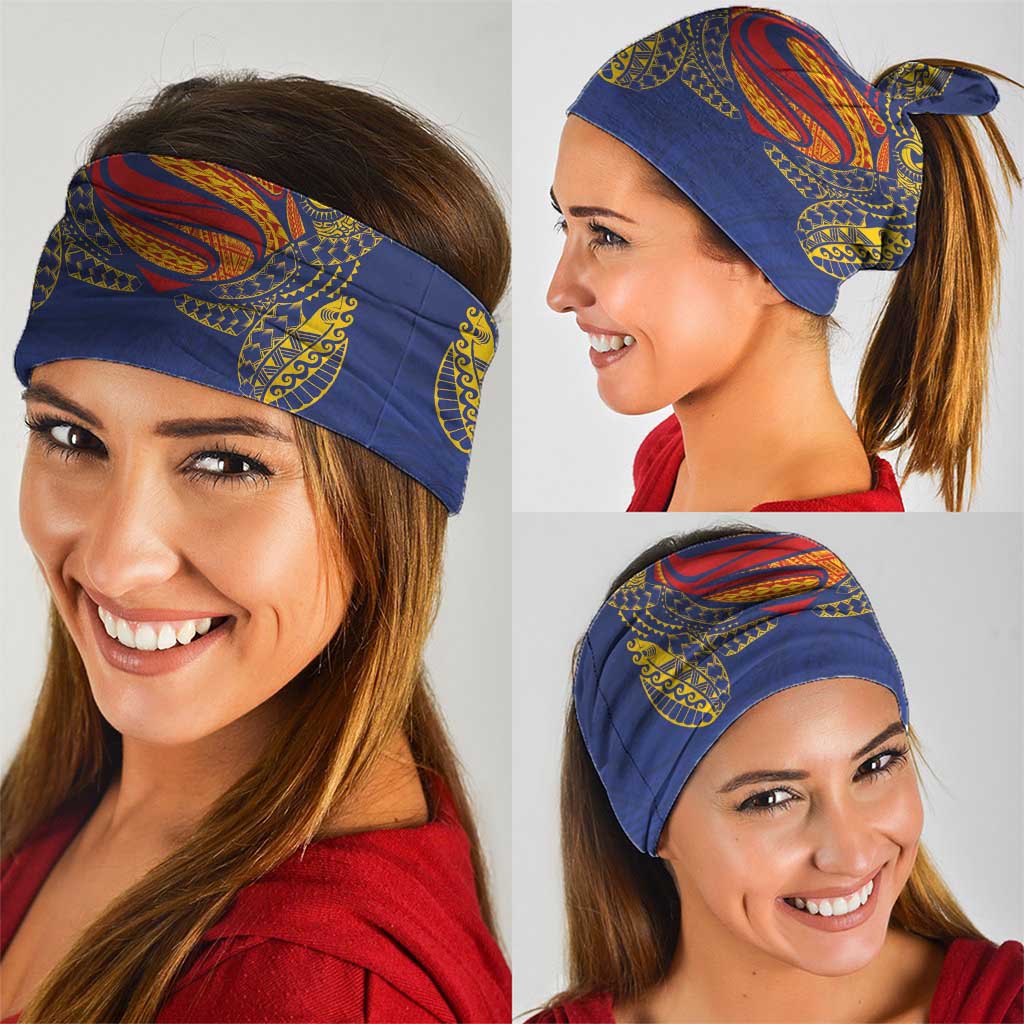Super Samoan Traditional Tribal Art Tattoos Neck Gaiter Blue Color - Polynesian Pride