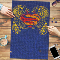 Super Samoan Traditional Tribal Art Tattoos Puzzle Blue Color LT03 Blue - Polynesian Pride