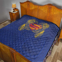 Super Samoan Traditional Tribal Art Tattoos Quilt Blue Color - Polynesian Pride