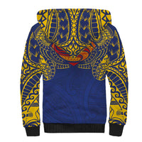 Super Samoan Traditional Tribal Art Tattoos Sherpa Hoodie Blue Color LT03 - Polynesian Pride