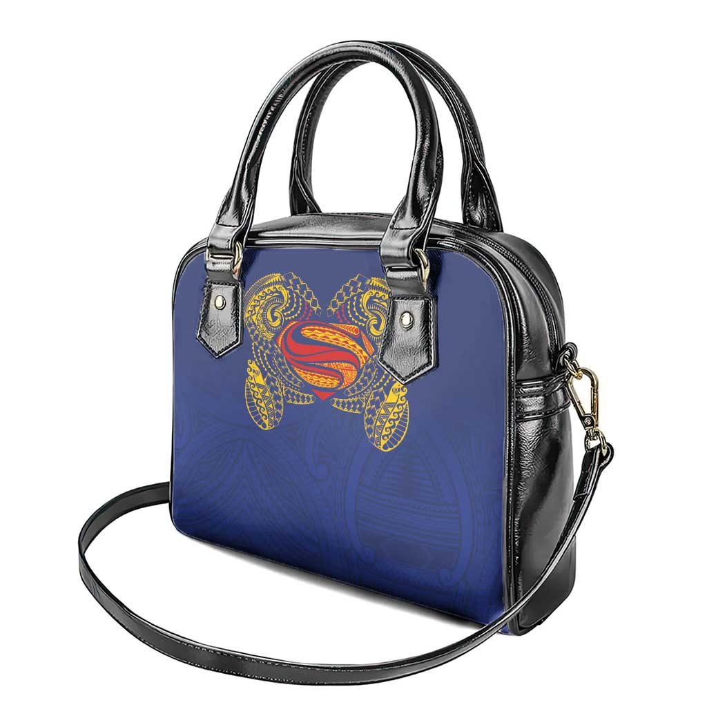 Super Samoan Traditional Tribal Art Tattoos Shoulder Handbag Blue Color - Polynesian Pride