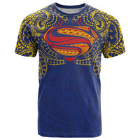 Super Samoan Traditional Tribal Art Tattoos T Shirt Blue Color - Polynesian Pride