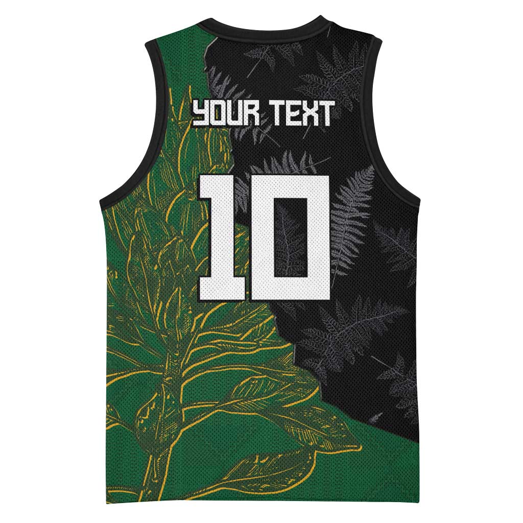 Custom Aotearoa South Africa Rugby Freedom Cup Basketball Jersey Kiwi Warriors Haka with King Protea Symbol - Polynesian Pride