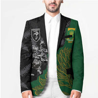 Custom Aotearoa South Africa Rugby Freedom Cup Blazer Kiwi Warriors Haka with King Protea Symbol - Polynesian Pride
